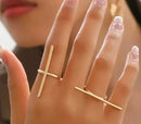 Conjunto de 2 Anéis Femininos Elegantes
