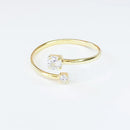 Anel Feminino Ajustável Banhado a Ouro